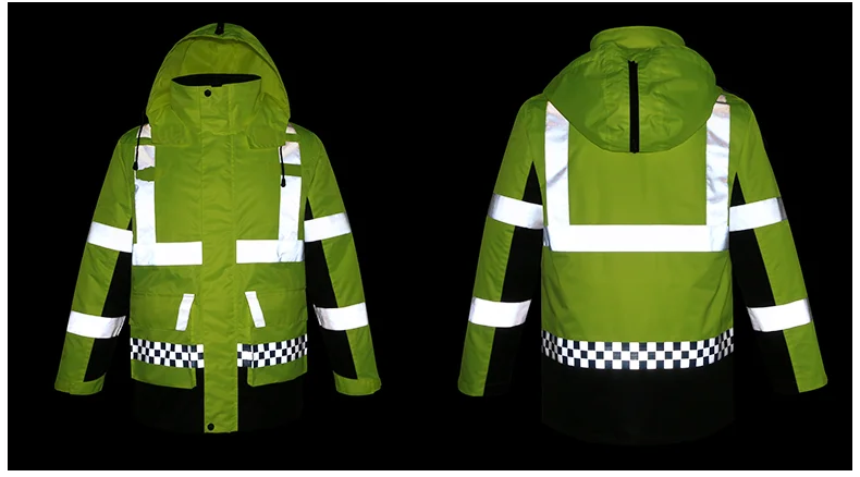 High Visibility workwear uniforms Hi vis waterproof Work Tear abrasion resistant Two Tone softshell Safety Reflective Jacket