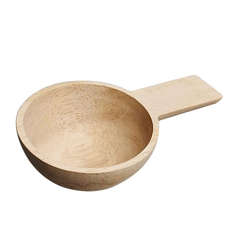 Custom Promotion Coffee Big Round Wood Scoop For Protein Powder