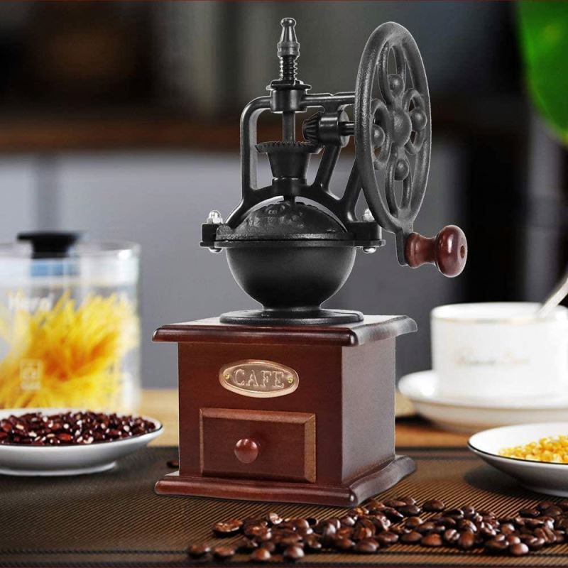 Manual Coffee Grinder Wooden Coffee Grinder Roller Grain Mill Hand Crank Coffee Grinders