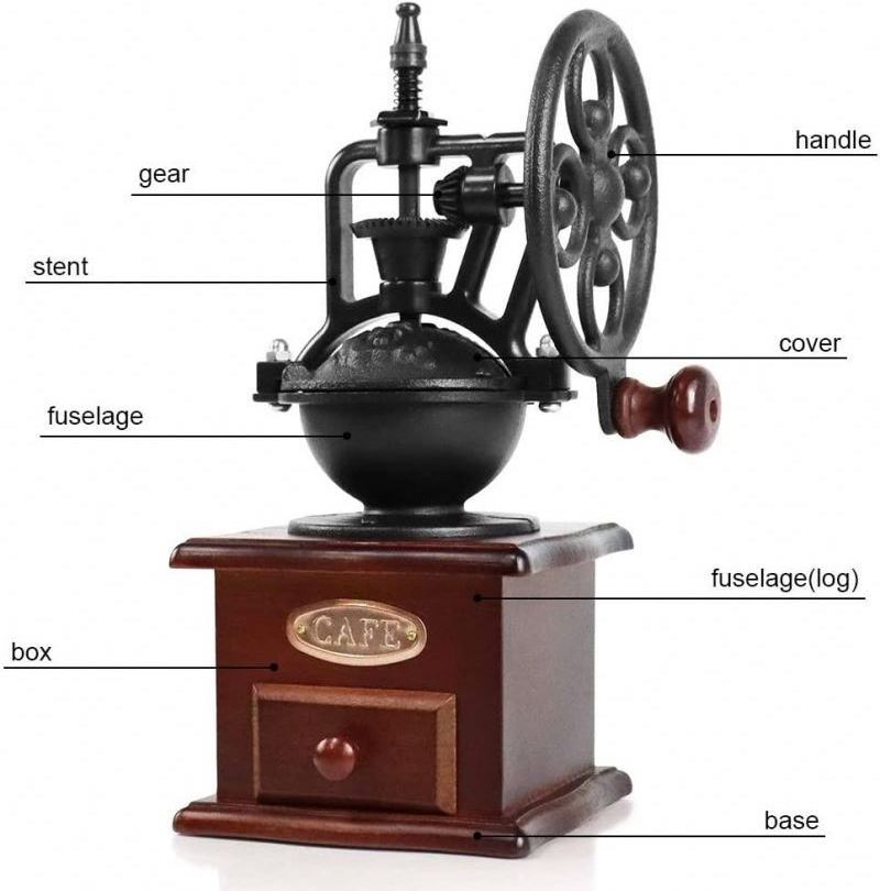 Manual Coffee Grinder Wooden Coffee Grinder Roller Grain Mill Hand Crank Coffee Grinders