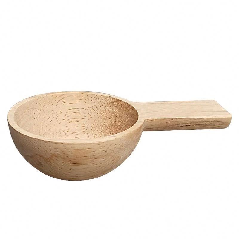 Custom Promotion Coffee Big Round Wood Scoop For Protein Powder