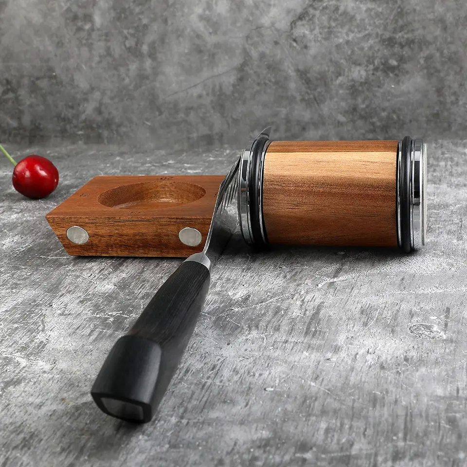 OEM Detachable Professional Stainless Steel Wooden Magnet Knife Sharpener In Kitchen