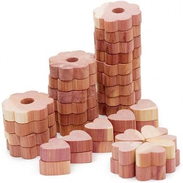 Aromatic Fresh Cedar Blocks Heart and Clothes Protection Cedar Hanger Rings