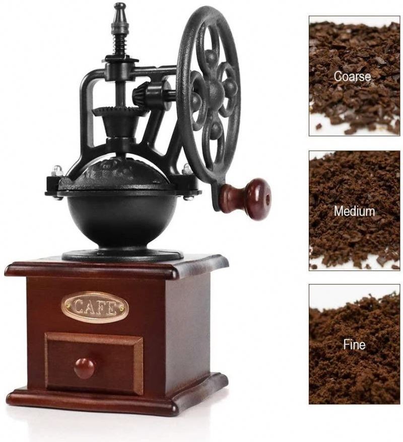 Manual Coffee Grinder Wooden Coffee Grinder Roller Grain Mill Hand Crank Coffee Grinders