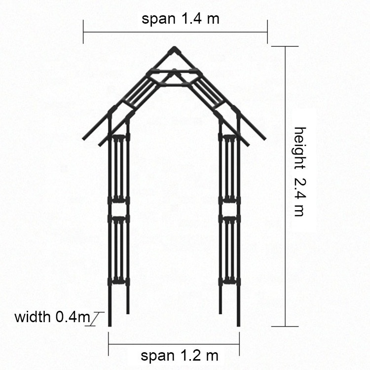 Metal Garden Gazebo Climbing Shelf Flower Stand