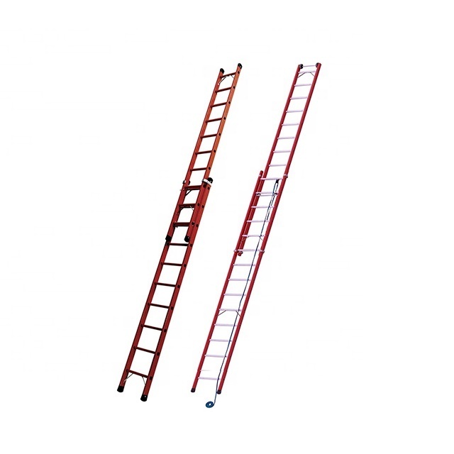 12m 15m Lightweight Fiberglass Extension Ladder