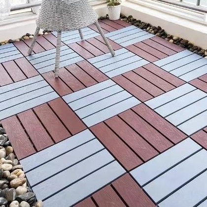 Waterproof floor tiles anti-slip wood grain patio/roof tiles outdoor flooring with interlocking deck tiles