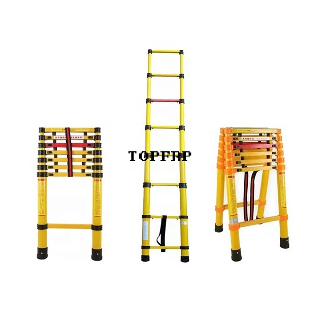 Fiberglass Telescopic Retractable Ladder High Quality 2m 2.5m 3m 3.5m 4m 4.5m 5m Frp Electric Frpp Foldable Work Bench Accepted