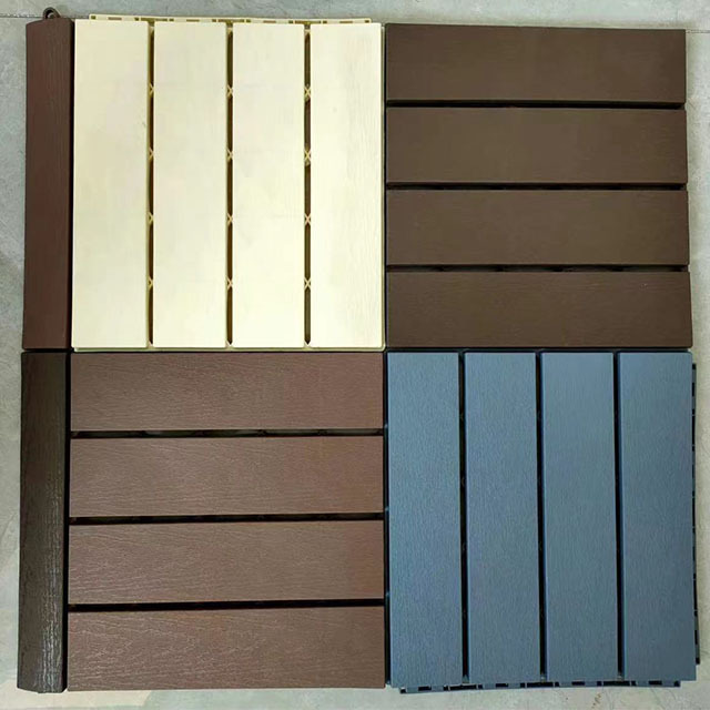 Waterproof floor tiles anti-slip wood grain patio/roof tiles outdoor flooring with interlocking deck tiles