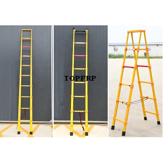 Fiberglass Telescopic Retractable Ladder High Quality 2m 2.5m 3m 3.5m 4m 4.5m 5m Frp Electric Frpp Foldable Work Bench Accepted