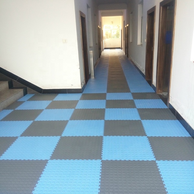 Interlocking Garage Tile PVC Plastic Flooring Heavy Duty Industrial Floor PVC coin Indoor Waterproof Vinyl Flooring 6mm