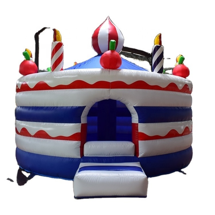 Custom Design PVC Kids Birthday Cake Bouncy House Big Inflatable Cake For Birthday Party