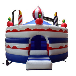 Custom Design PVC Kids Birthday Cake Bouncy House Big Inflatable Cake For Birthday Party