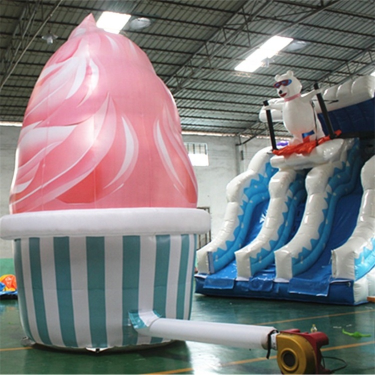 5mH PVC Custom Design Children Big Model Fresh Cream Birthday Cake, Inflatable Birthday Cupcake For Party Advertising