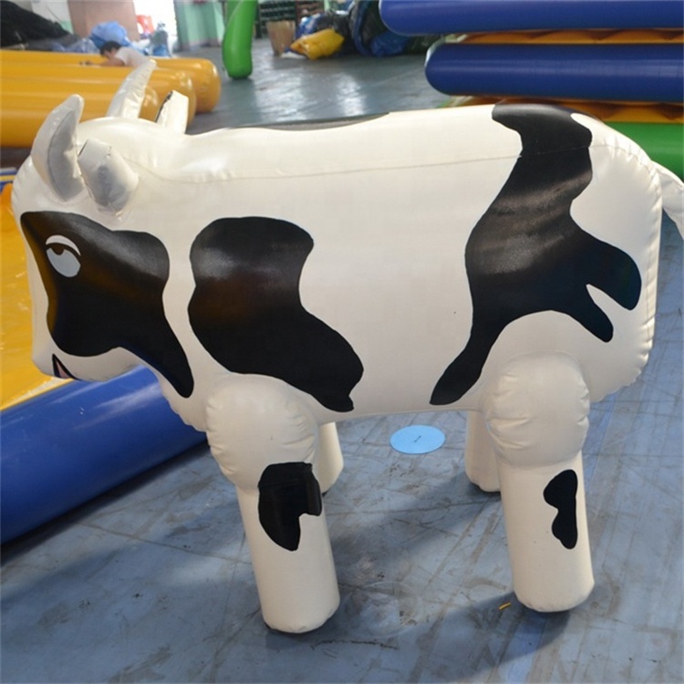 Cute PVC airtight 1.5m tall animal cartoon dairy cattle model inflatable cow for promotions