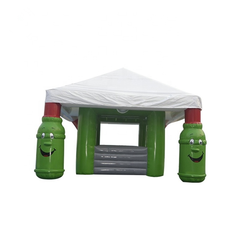 Custom Design Outdoor Portable Inflatable Food Kiosk, Mobile Promotion Kiosk With Drink Bottle For Advertising