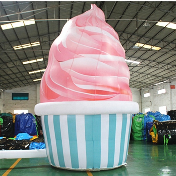 5mH PVC Custom Design Children Big Model Fresh Cream Birthday Cake, Inflatable Birthday Cupcake For Party Advertising