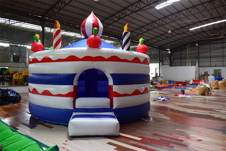 Custom Design PVC Kids Birthday Cake Bouncy House Big Inflatable Cake For Birthday Party