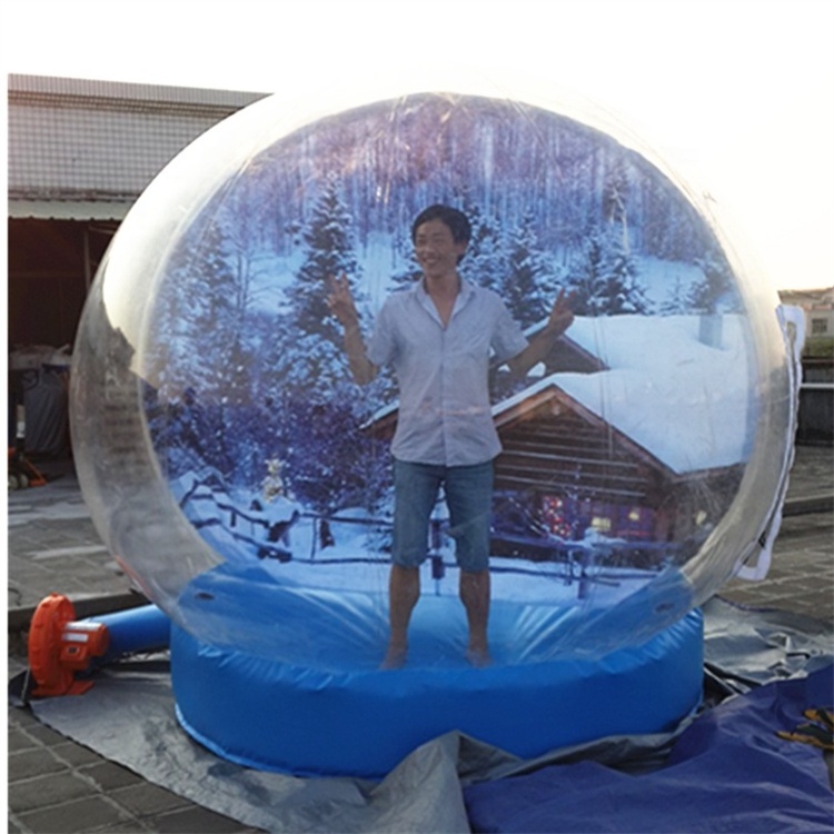 Custom backdrops Snowglobe Photo Booth Tent transparent Inflatable Human snowball for Christmas