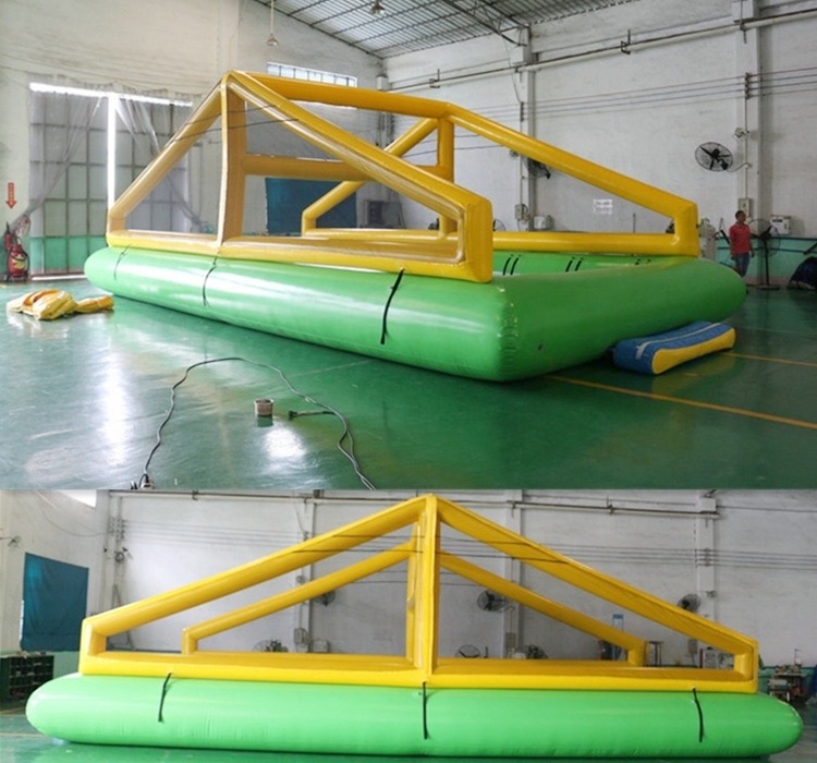 Beach PVC floating fun team game mini inflatable water soccer/football field for sea