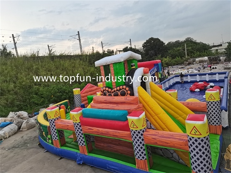 Outdoor giant jungle theme inflatable children playground water park inflatable playground for kids