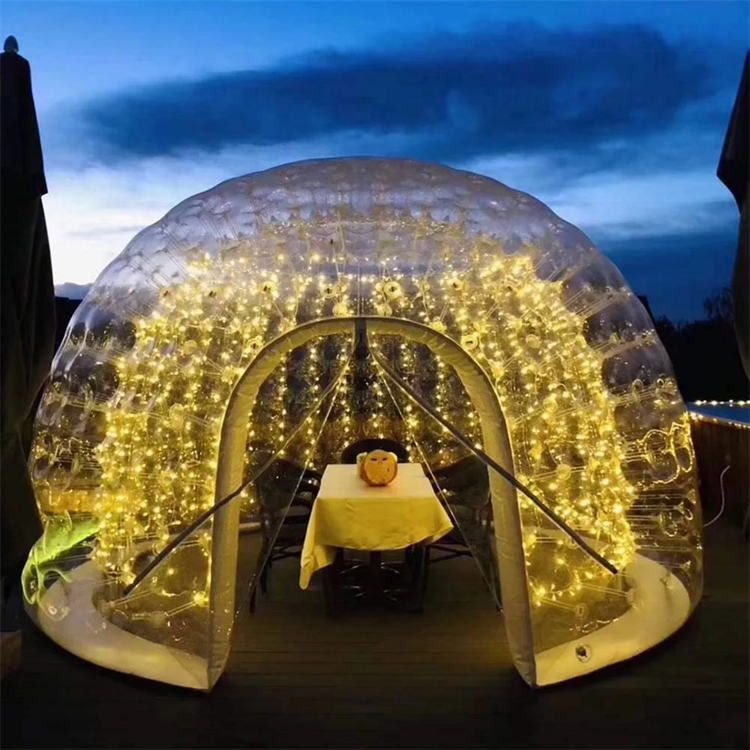 Outdoor Portable Clear Luxury Hotel Resort Igloo Tent Family Inflatable Camping Dome Bubble Tent