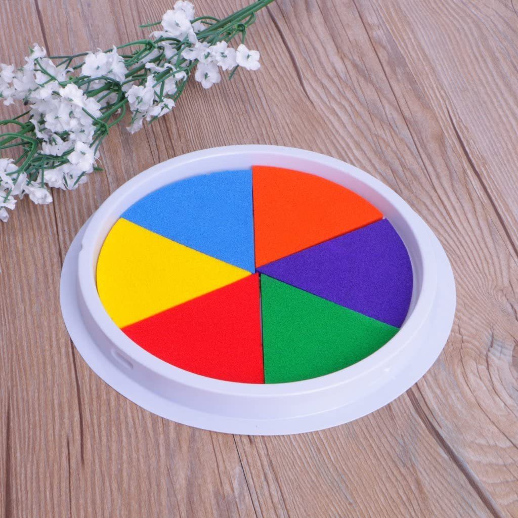 High Quality eco friendly scratch  Square Colorful Cartoon Non Toxic Kids Toy Craft Stamp Ink Pad