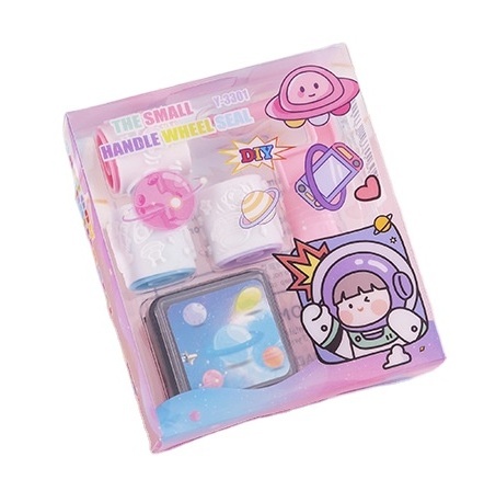 EvA Cartoon roller stamp sets with ink pad