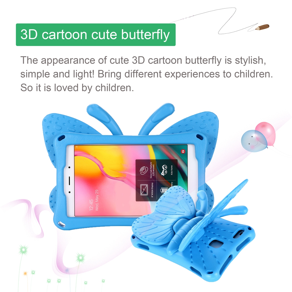 Cute Butterfly Kids Shockproof EVA Stand Case For Amazon Kindle Fire HD 8 2016 2017 2018 Shockproof Full Body Tablet Cover Funda