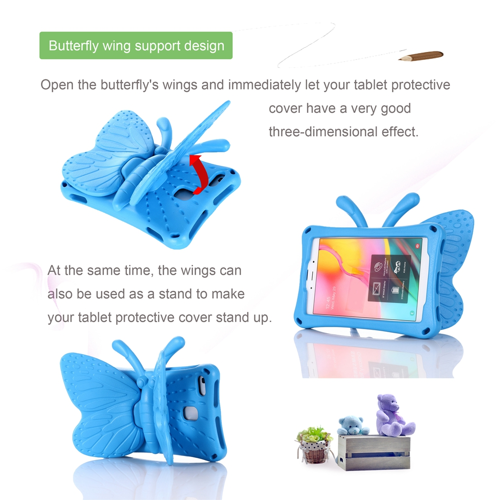 Cute Butterfly Kids Shockproof EVA Stand Case For Amazon Kindle Fire HD 8 2016 2017 2018 Shockproof Full Body Tablet Cover Funda