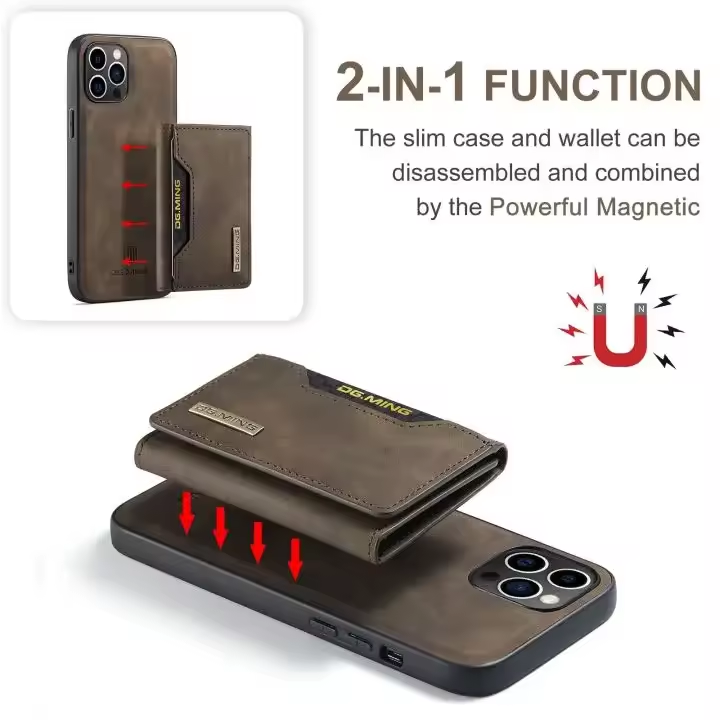 Multifunction Detachable Card Slots 2 In 1 Magnetic Wallet Leather Phone Case For iPhone 15 14 Pro Max 13 12 11 Xr 6 7 8