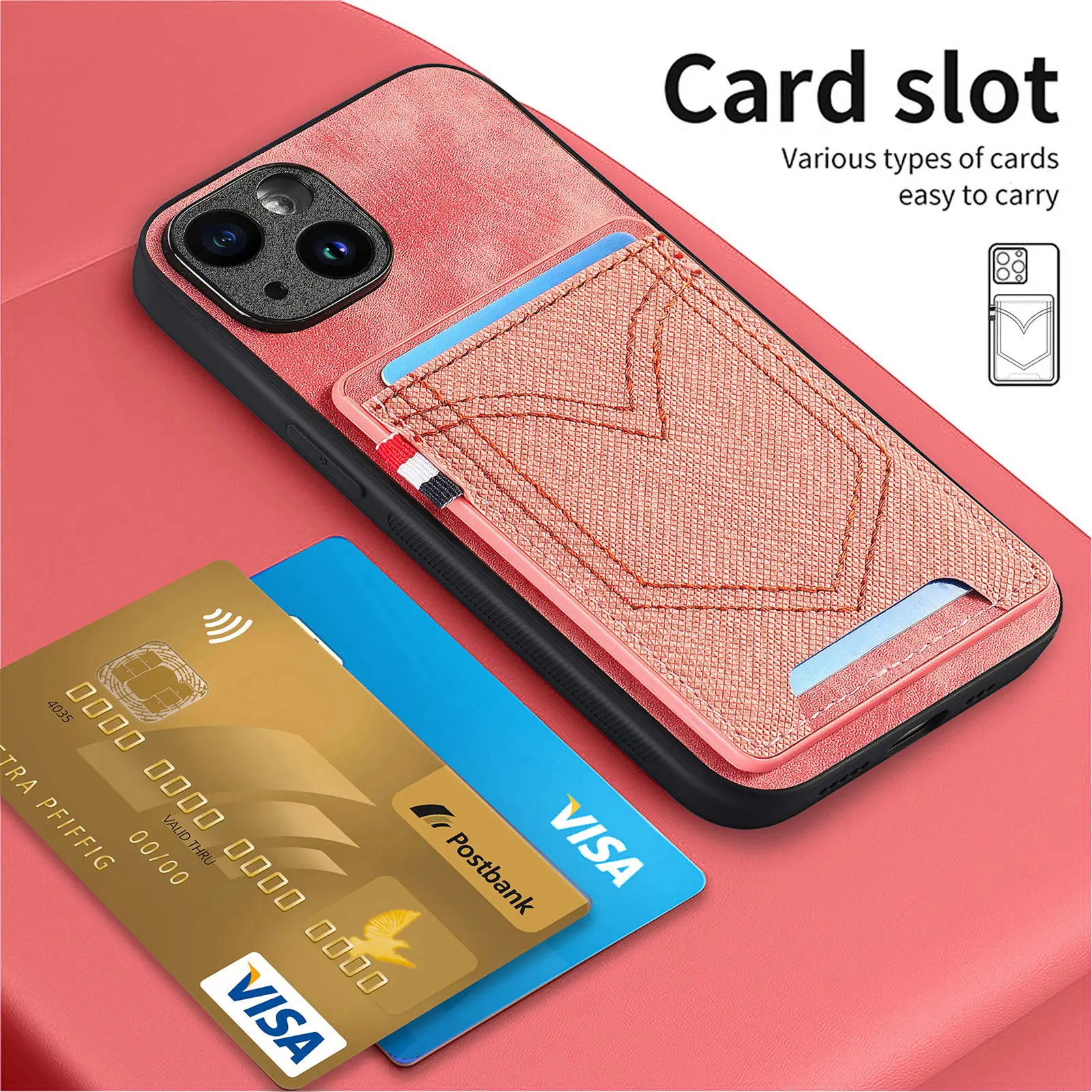 For iPhone 15 Wallet Card Holder Case, Retro Jeans Pocket PU Leather Shockproof Phone Cover Case For iPhone 11 12 13 14 Pro Max