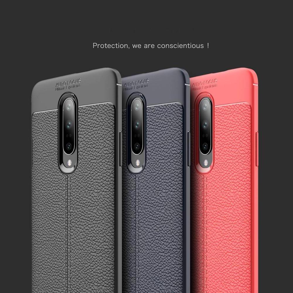 Simple Litchi Texture Phone Case for Oneplus 7 Pro Case for One plus 7 Cover Ltchi Pattern Back Cover for Oneplus 7Pro Case