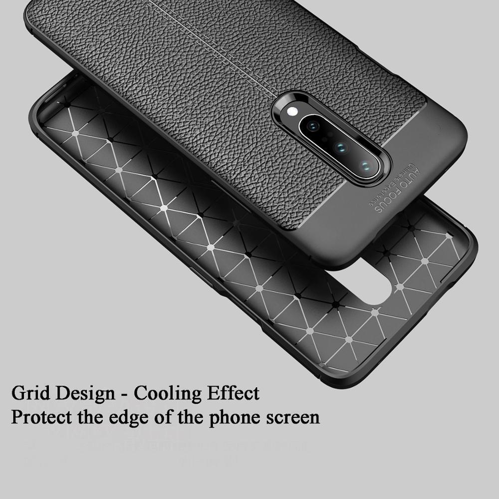 Simple Litchi Texture Phone Case for Oneplus 7 Pro Case for One plus 7 Cover Ltchi Pattern Back Cover for Oneplus 7Pro Case