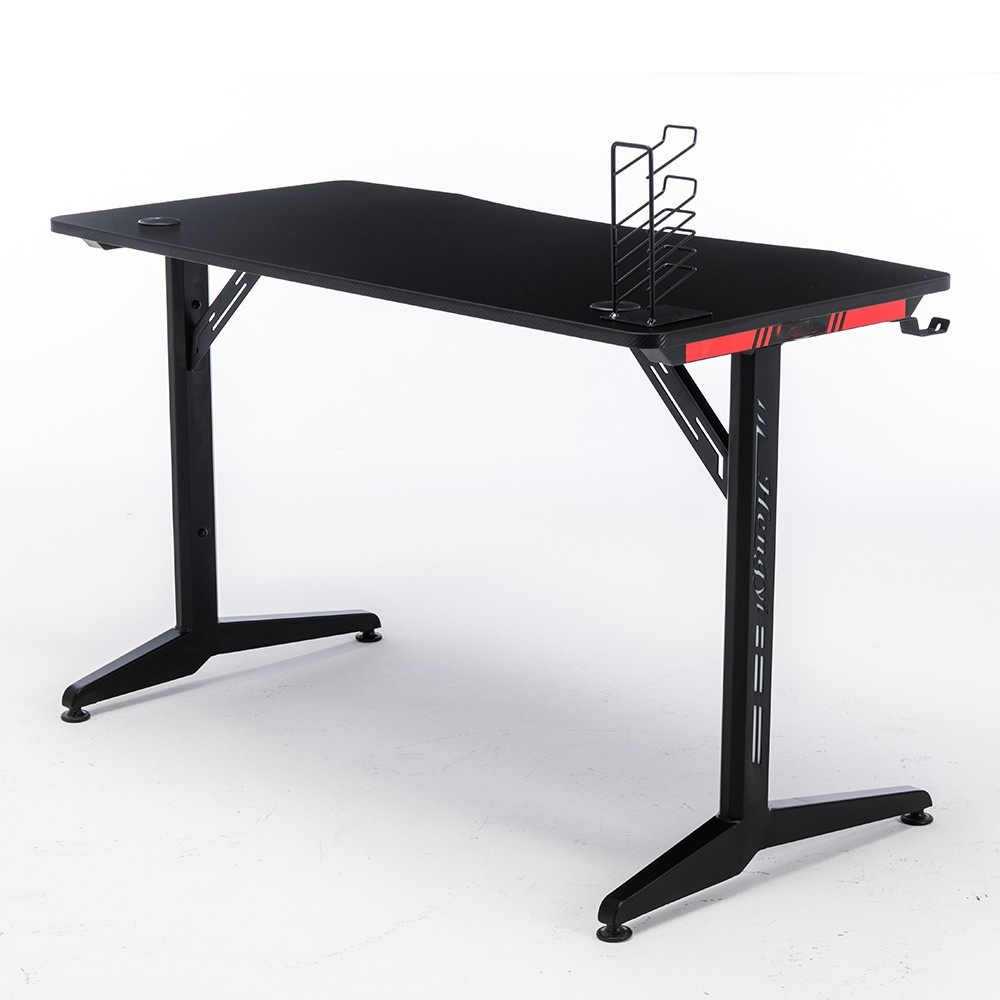 2024 New Hollow Out Desk Leg Design laptop gaming table T shaped LED RGB best gaming desk mesa gamer