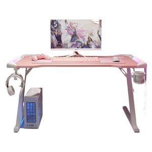 New Arrival customized adjustable Led Light RGB gaming table desk computer gamer desk table mesa gamer