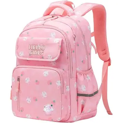 Cute Cartoon Large Capacity Lightweight Rabbit Printing Girls Boys Kids School Backpack