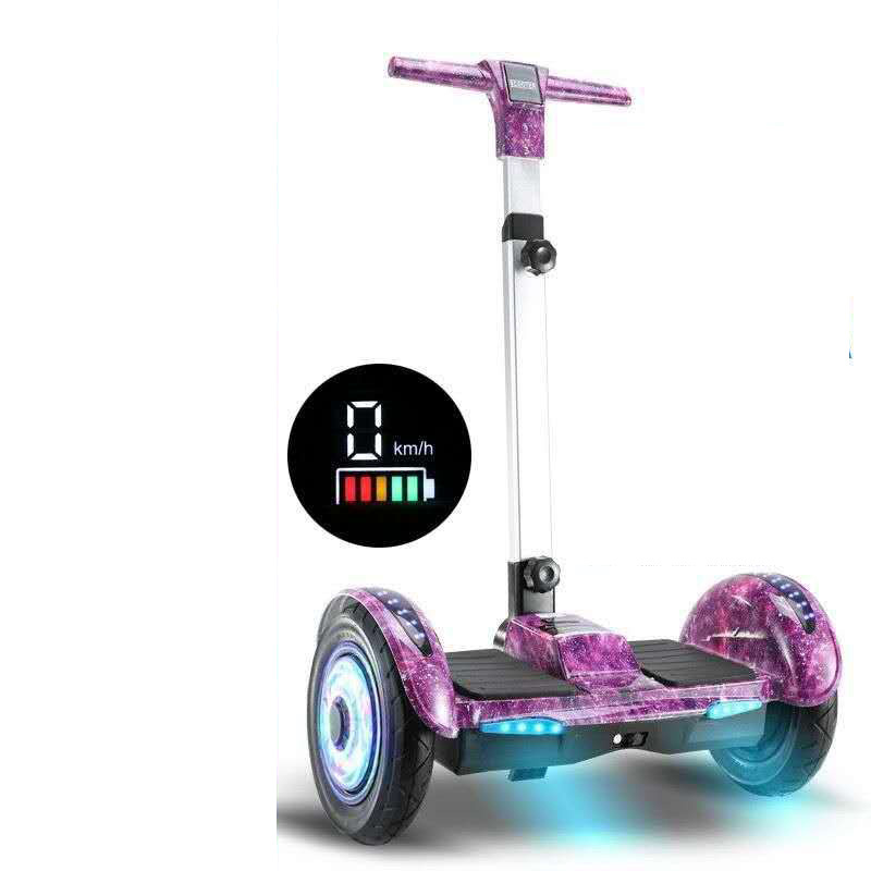 10inches  Good Quality Motorcycle Handle LED Technolog  Dual Wheel Self-Balancing Car Music Electric Smart  Scooter Hoverboard