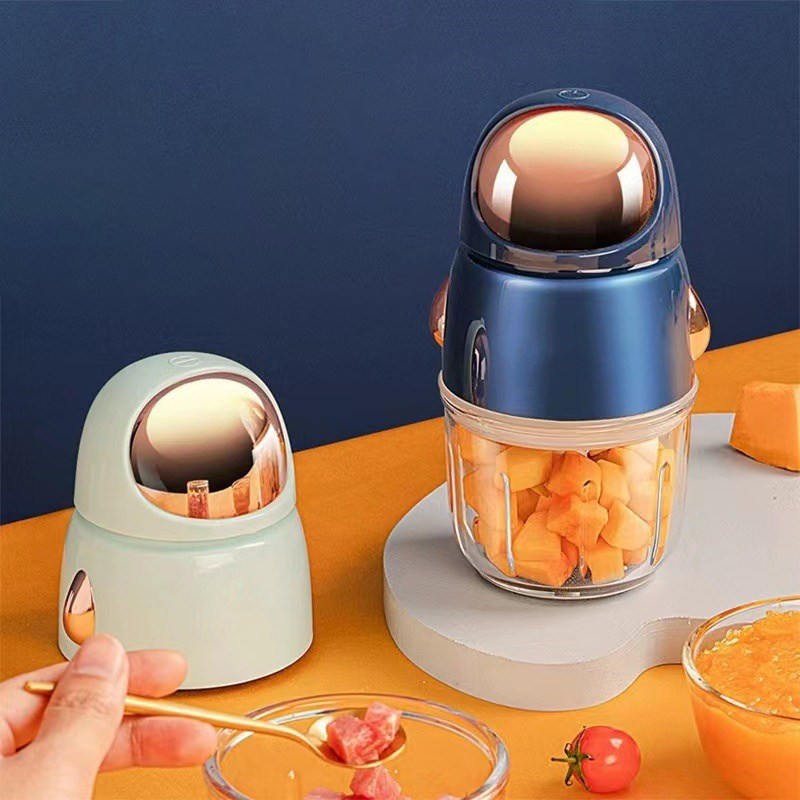 Mini Cute Small Food Processor Puree Blender Grinder Chopper 300ml Cup Glass Bowl Electric Baby Food Maker with 6 Blade