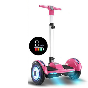 10inches  Good Quality Motorcycle Handle LED Technolog  Dual Wheel Self-Balancing Car Music Electric Smart  Scooter Hoverboard