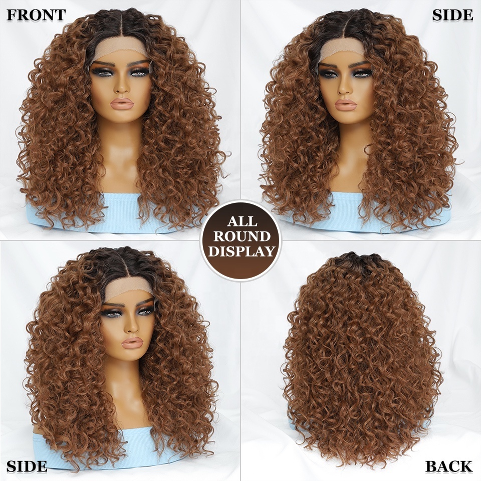 Wholesale Curly Butta Lace Wigs Synthetic Unit 5 Fiber Fringe Wigs Japanese Synthetic Bouncy Sensationn el Synthetic Wig