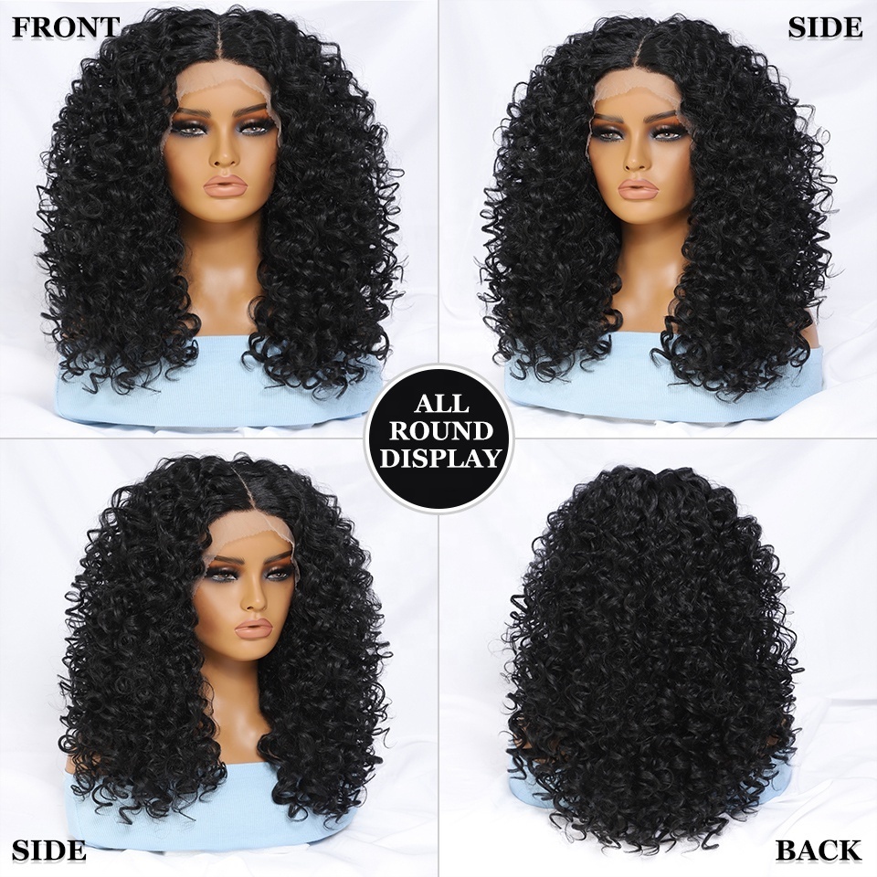 Wholesale Curly Butta Lace Wigs Synthetic Unit 5 Fiber Fringe Wigs Japanese Synthetic Bouncy Sensationn el Synthetic Wig