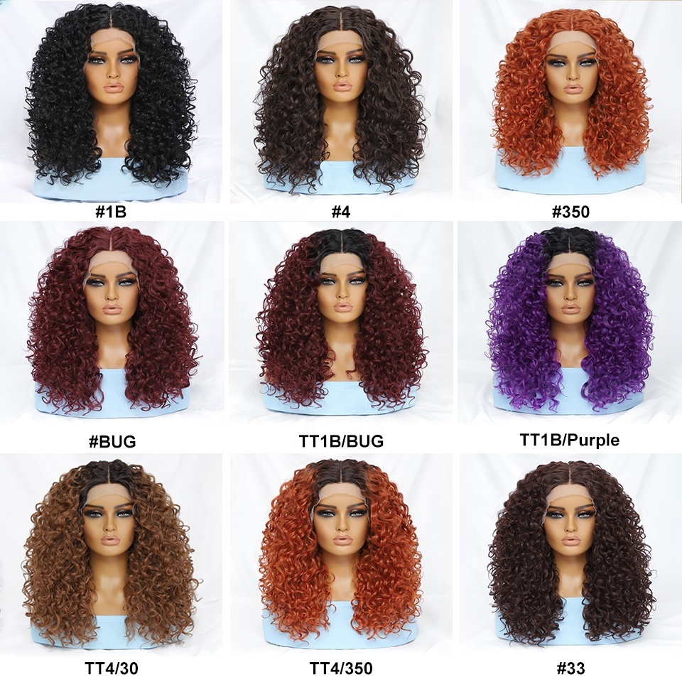 Wholesale Curly Butta Lace Wigs Synthetic Unit 5 Fiber Fringe Wigs Japanese Synthetic Bouncy Sensationn el Synthetic Wig