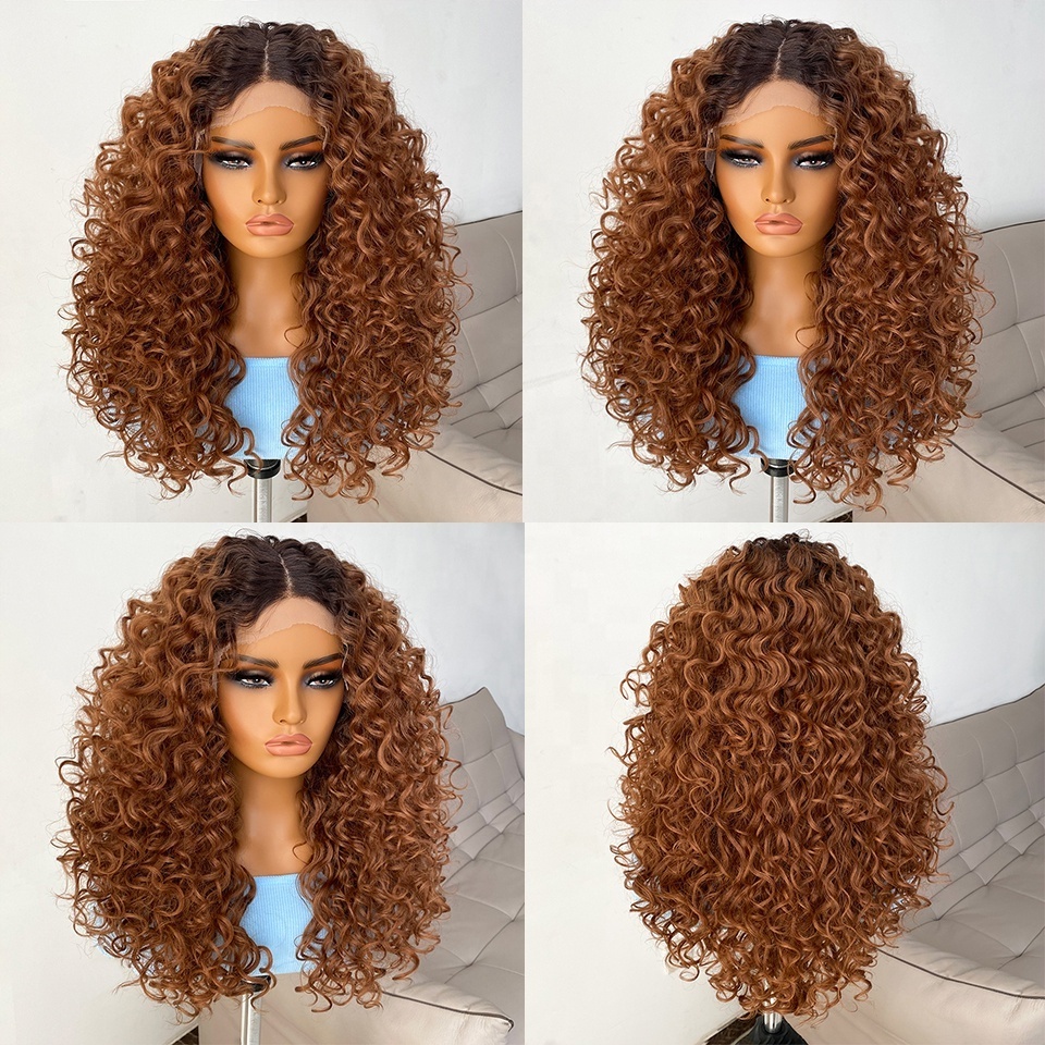 Wholesale Natal Curly Hair Products Deep Wave Synthetic Afro Kinky Curly Braided Wigs Glueless Full Hd Lace Wigs For Black Women