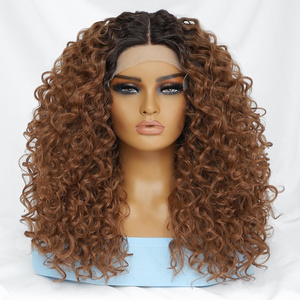 Wholesale Curly Butta Lace Wigs Synthetic Unit 5 Fiber Fringe Wigs Japanese Synthetic Bouncy Sensationn el Synthetic Wig