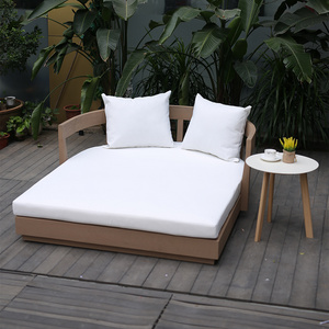 Hot sale modern outdoor daybed vintage design garden position chair teak sun lounger outdoor beach sunbed