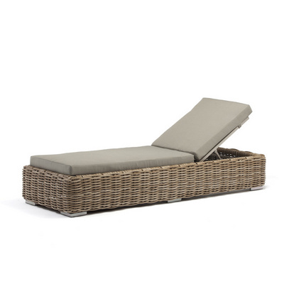 Swimming Pool Alum Frame Rattan Tanning Sunbed Outdoor Patio Furniture Beach Bed Adjustable Back Sun Lounger