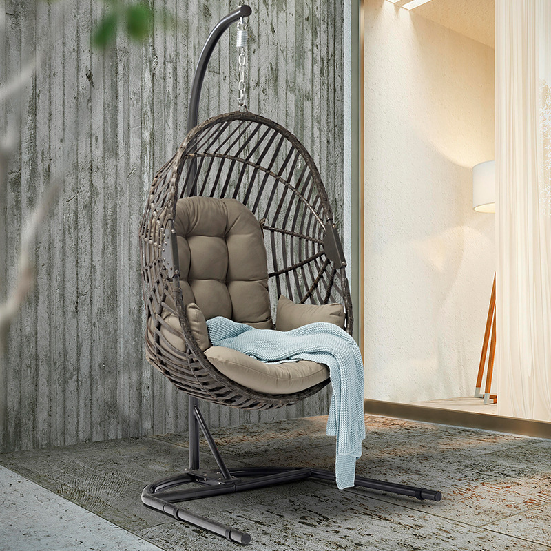 TG Modern Lazy Foldable Swing Rocking Chair Indoor And Outdoor Grand Patio Rattan Nest Hanging Egg Chair