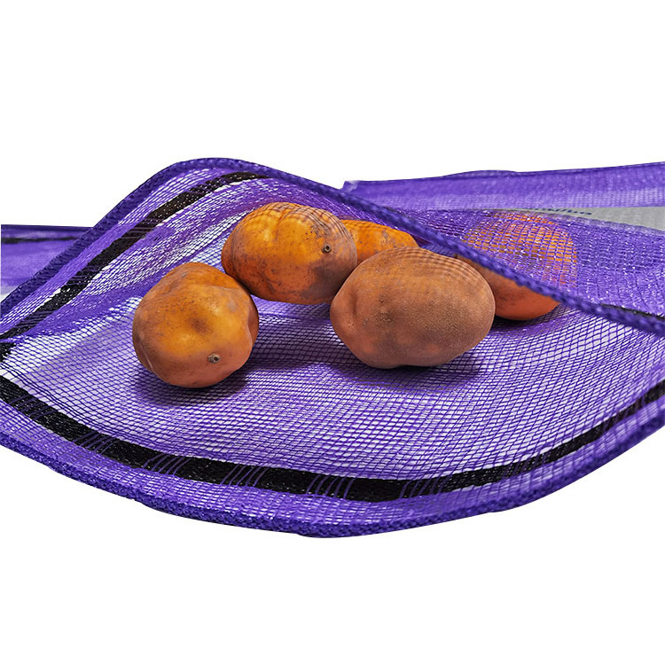 Drawstring Purple leno bags for fruits For Onion/potato/Lemon/Fruit 20kg/25kg/50kg  Pp mesh Bags 50*80cm/43*65cm With Wholesale