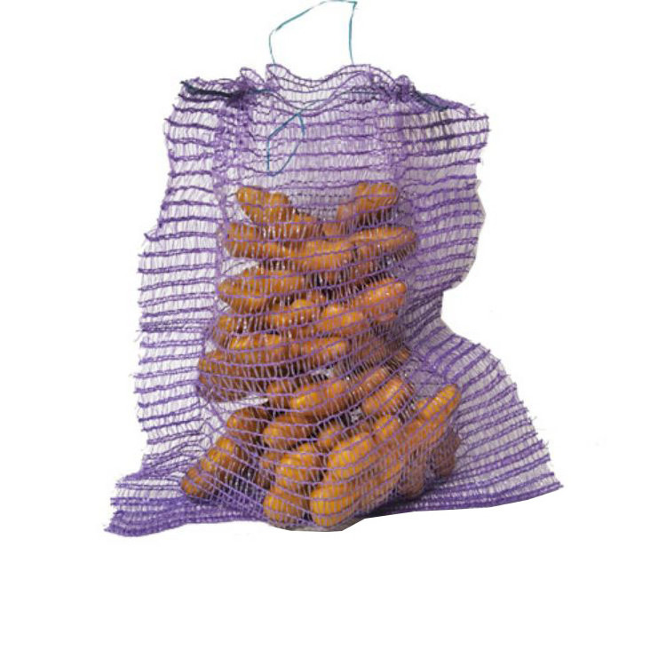 Custom PE Vegetable Packing Lemon Onion Mesh Bag With Drawstring